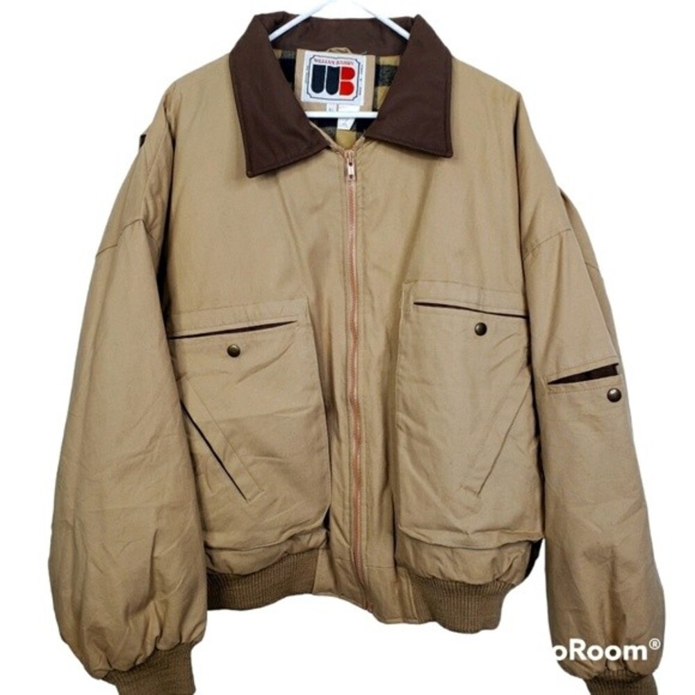 William Barry Vintage Mens 5 Pocket Flannel Lined Field Jacket XL